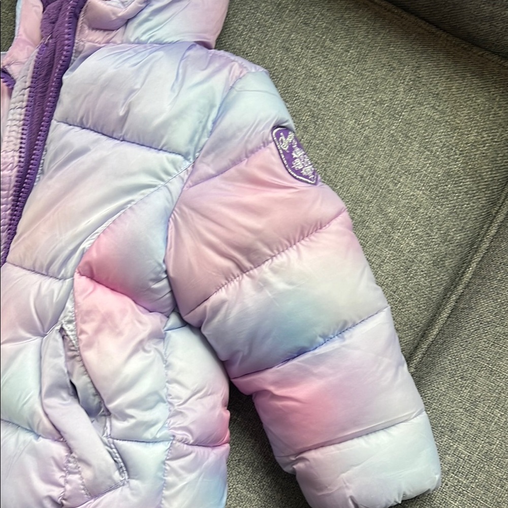 Children's Pastel Puffer Jacket with Hood - Picture 3 of 5